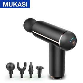 MUKASI LCD Display Massage Gun Portable Percussion Pistol Massager For Body Neck Deep Tissue Muscle Relaxation Gout Pain Relief - Black Button