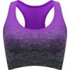 1pc/2pcs/3pcsMedium Support Two Tone Racer Back Sports Bra, Fitness Workout Running Yoga Bra - Purple - XL(12)