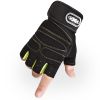 Gloves Weight Exercises Half Finger Lifting Gloves Body Building Training Sport Gym Fitness Gloves for Men Women - Green - M