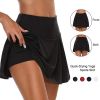 Tennis for Women Dance Fitness Solid Sports Skirts Female Tennis Running Skort Active Athletic Yoga Fitness Skirt Short - White - XXL