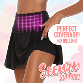 Tennis for Women Dance Fitness Solid Sports Skirts Female Tennis Running Skort Active Athletic Yoga Fitness Skirt Short - Black - 5XL