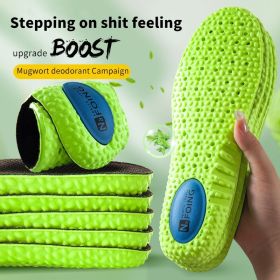 Sports Shock Absorption Insole Green PU Memory Foam Breathable Arch Support Orthopedic Shoes Pad Men Women Feet Care Shoes Pad - EU39-40(250mm)