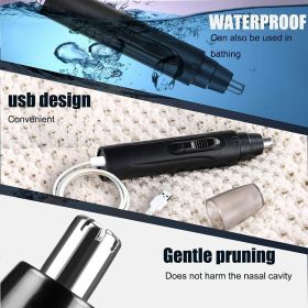 Electric Nose Ear Hair Trimmer Eyebrow Shaver Nose Hair Clipper Groomer For MEN - Black - Clipper