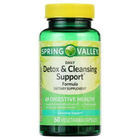 Spring Valley Daily Detox & Cleansing Support Formula Vegetarian Capsules Dietary Supplement, 60 Count - Spring Valley