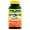 Spring Valley Resveratrol Plus Red Wine Extract Dietary Supplement, 250 mg, 30 count - Spring Valley