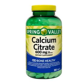 Spring Valley Calcium Citrate Tablets Dietary Supplement, 600 mg, 300 Count - Spring Valley