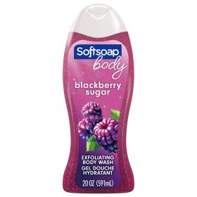 Softsoap Exfoliating Body Wash, Blackberry Sugar Scrub, 20 oz - Softsoap