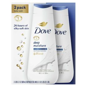 Dove Deep Moisture Nourishing Liquid Body Wash, 20 oz, 2 Count - Dove