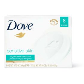 Dove Moisturizing Beauty Bar Sensitive Skin, 3.75 oz, 8 Bars - Dove