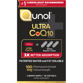 Qunol Ultra CoQ10 Softgels (60 Count) with 3x Better Absorption, Antioxidant for Heart Health, 100mg Natural Supplement Form of Coenzyme Q10 - Qunol