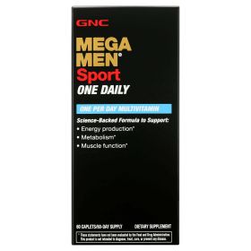 GNC Mega Men Sport One Daily Multivitamin, 60 Tablets, Multivitamin and Multimineral Support for Active Men - GNC