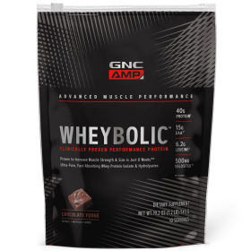 GNC AMP Wheybolic™ Protein Powder, Chocolate Fudge, 1.2 lbs, 40g Whey Protein - GNC