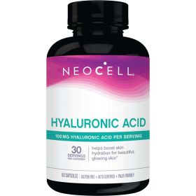 NeoCell Hyaluronic Acid Supplement, Gluten Free, 100 mg, 60 Capsules - NeoCell