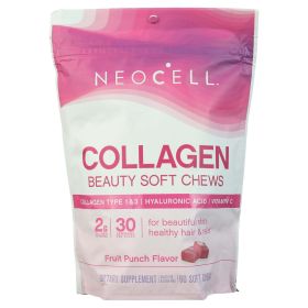 NeoCell Collagen Supplement Soft Chews Fruit Punch, 60ct - NeoCell