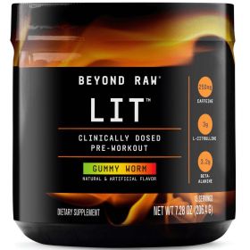 Beyond Raw® LIT™ Pre-Workout Powder, Gummy Worm, 250mg Caffeine, 7.44 oz - Beyond Raw