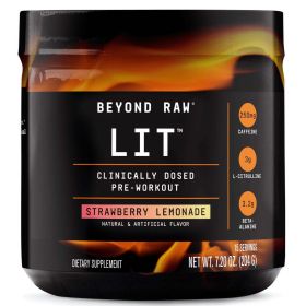 Beyond Raw® LIT™ Pre-Workout Powder, Strawberry Lemonade, 250mg Caffeine, 7.20 oz - Beyond Raw