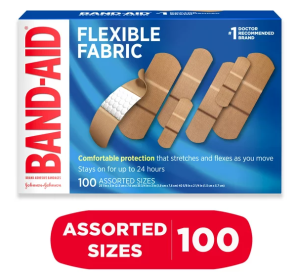 Band-Aid Brand Flexible Fabric Adhesive Bandages, Assorted, 100 ct - Bandages