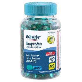 Equate Ibuprofen Mini Softgel Capsules;  200 mg;  300 Count - Equate