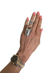 Clio- The Radiant Wearable Vibrating Ring;  Sexual Jewelry - 8.5 - matte silver