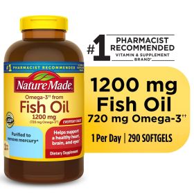 Nature Made Omega 3 Fish Oil 1200mg One Per Day Softgels;  290 Count - Nature Made