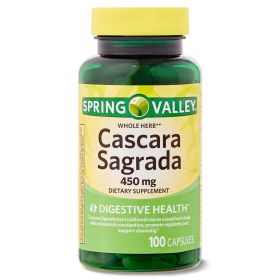 Spring Valley Whole Herb Cascara Sagrada Dietary Supplement;  450 mg;  100 Count - Spring Valley