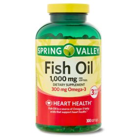 Spring Valley Omega-3 Fish Oil Soft Gels;  1000 mg;  300 Count - Spring Valley