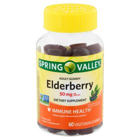 Spring Valley Elderberry Dietary Supplement;  Adult Gummies;  60 Count - Spring Valley