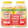 Spring Valley Omega-3 Natural Lemon Flavor Dietary Supplement Twin Pack;  1000 mg;  360 count - Spring Valley