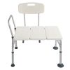 Medical Bathroom Safety Shower Tub Aluminium Alloy Bath Chair Transfer Bench with Wide Seat White YF - White