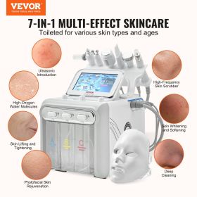 VEVOR Hydrogen Oxygen Facial Machine, Professional Hydrafacial Machine for Spa, Hydro Facial Cleansing Rejuvenation Machine - 7 in 1