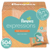 Pampers Baby Wipes Expressions;  Fresh Bloom Scent;  9X Pop-Top;  504 Ct - Pampers