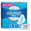 Always Maxi Daytime Pads with Wings Extra Long Super Unscented;  33 Ct Size 3 - Always