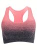 1pc/2pcs/3pcsMedium Support Two Tone Racer Back Sports Bra, Fitness Workout Running Yoga Bra - Green+Rose Red - XL(12)