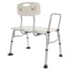 Medical Bathroom Safety Shower Tub Aluminium Alloy Bath Chair Transfer Bench with Wide Seat White YF - White