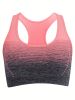 1pc/2pcs/3pcsMedium Support Two Tone Racer Back Sports Bra, Fitness Workout Running Yoga Bra - Purple+pink+green - M(6)