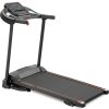 Compact Easy Folding Treadmill Motorized Running Jogging Machine with Audio Speakers and Incline Adjuster - Black