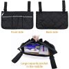 Wheelchair Armrest Accessories Side Bags To Hang On Side Pouch With Bright Line - Black