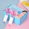 2Pcs/Box Beauty Ice Therapy Face Massage Ball Cool Compress Globes Hockey Facial Massager Crystal Glasses Ball Skin Care Tools - Blue