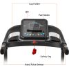 Compact Easy Folding Treadmill Motorized Running Jogging Machine with Audio Speakers and Incline Adjuster - Black