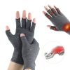 1pair Compression Arthritis Gloves Pain Relief Gloves ( Buy A Size Up ) - Gray - L