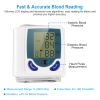 Blood Pressure Monitor Wrist Digital High Blood Pressure Cuff Heartbeat Tester with 60 Reading Memory - White