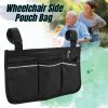 Wheelchair Armrest Accessories Side Bags To Hang On Side Pouch With Bright Line - Black