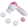 5 In 1 Deep Clean Electric Facial Cleaner Face Skin Care Brush Massager - Pink