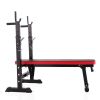 Adjustable Folding Multifunctional Workout Station Adjustable Workout Bench with Squat Rack - balck red XH - black and red