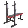 Adjustable Folding Multifunctional Workout Station Adjustable Workout Bench with Squat Rack - balck red XH - black and red