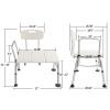 Medical Bathroom Safety Shower Tub Aluminium Alloy Bath Chair Transfer Bench with Wide Seat White YF - White