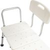 Medical Bathroom Safety Shower Tub Aluminium Alloy Bath Chair Transfer Bench with Wide Seat White YF - White