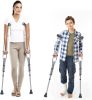 1 Pair Forearm Crutches, Universal Aluminum Non-Slip Crutches with Adjustable Height and Turning Arm Cuffs - KM3834