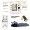 Arm Blood Pressure Monitor with Adjustable Cuff (8.7in-12.6in) Irregular Heartbeat Detector - White