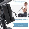 Folding Exercise Bike; Fitness Upright and Recumbent X-Bike with 10-Level Adjustable Resistance; Arm Bands and Backrest - Light Blue